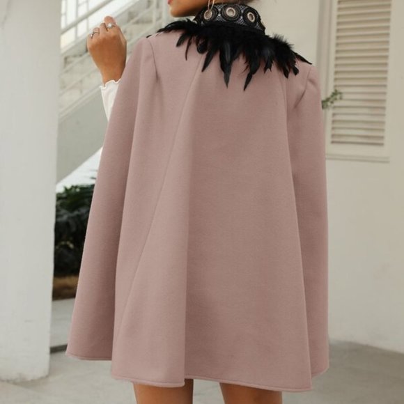 CHIC Feather Detailed Cape - Picture 2 of 10